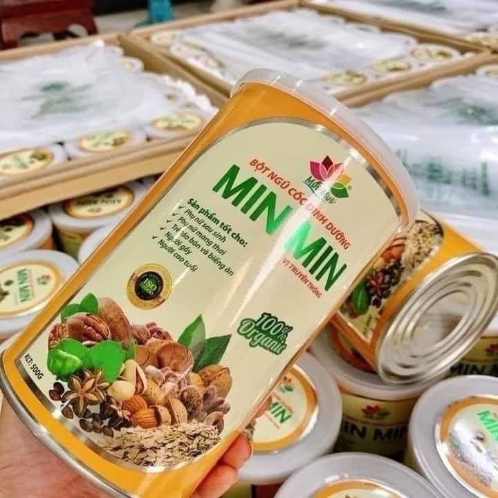 Hộp bột ngũ cốc dinh dưỡng Min Min (500g) Vị truyền thống (29 hạt)